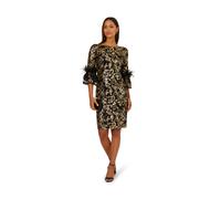 Adrianna Papell Women's Sequin Emb Midi Dress in Black | Size: 14
