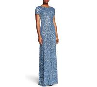 Adrianna Papell Women's Short-Sleeve All Over Sequin Gown