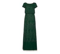 Adrianna Papell Women's Short Sleeve Blouson Beaded Gown Special Occasion Dress