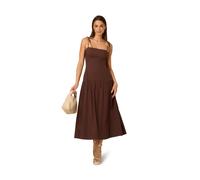 Adrianna Papell Womens Solid Midi Dress - Brown - Size 14 UK