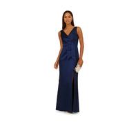 Adrianna Papell Women's Stretch Taffeta Bow Gown in Blue | Size: 14