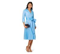 Adrianna Papell Women's Taffeta Shirt Midi Dress in Blue | Size: 8