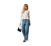 Adrianna Papell Women's Wavy Striped Cardigan Sweater in Ivory | Size: XL