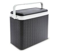 ADRIATIC Large 24 Litre Cooler Rattan Box Camping Beach Lunch Picnic Insulated Food, Anthracite