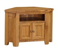 adriel corner wooden tv stand in light oak