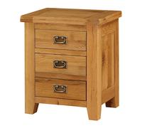 adriel wooden bedside cabinet with 3 drawers in light oak