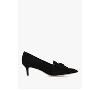 Adrienne Black Suede Kitten Heel Court Shoes - Black Suede / 4