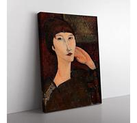 Adrienne By Amedeo Modigliani Classic Painting Canvas Wall Art Print Ready to Hang, Framed Picture for Living Room Bedroom Home Office Décor, 60x40 cm (24x16 Inch)