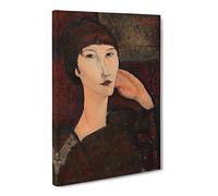 Adrienne By Amedeo Modigliani Classic Painting Canvas Wall Art Print Ready to Hang, Framed Picture for Living Room Bedroom Home Office Décor, 24x16 Inch (60x40 cm)