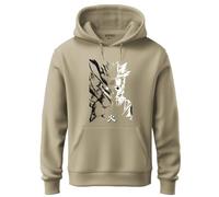ADRO Mens Hoodies with Naruto Uzumaki Anime Printed, 100% Cotton 340GSM Warm & Soft Fabric., Beige, 3XL