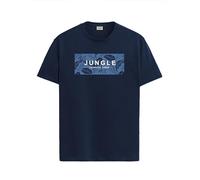 ADRO Mens Printed T Shirt | The Super Soft Tshirt in India| Pure Cotton Lycra Breathable Fabric| 4 Way Stretch Smart tech Fabric| Round Neck T-Shirt (Also in Plus Size) RN25-ST-JNGL-NB, Navy Blue