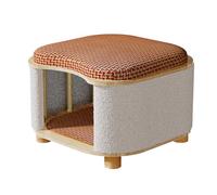 Adrosstoller 2 in 1 Stool Bed Soft Cooling Bed for Indoor Home Human Stool Lounger for Small to Large Cats