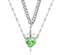 Adrosstoller Stylish Heart And Swords Necklace Set With Long Lasting Black Finish Suitable For Everyday Outfits And Special Occasions, Stainless Steel, No Gemstone