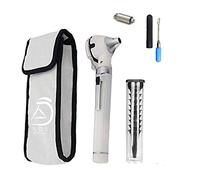 ADS Medicare Mini Otoscope ENT Optical Fibre LED Illumination Medical Diagnostic Examination CE Approved with Complimentary Ear Cleaner & Spare Bulb (Grey)
