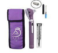 ADS Medicare Mini Otoscope ENT Optical Fibre LED Illumination Medical Diagnostic Examination CE Approved with Complimentary Ear Cleaner & Spare Bulb (Purple)