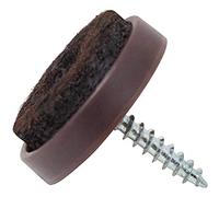 Adsamm® / 100 x Felt-pads with screws | Ø 0,94'' (Ø 24 mm) | brown | round | Premium quality furniture sliders with screw by Adsamm®