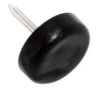 Adsamm® / 100 x Glides in plastic with nail | Ø 0,71'' (Ø 18 mm) | black | round | Premium quality furniture sliders with nail by Adsamm®