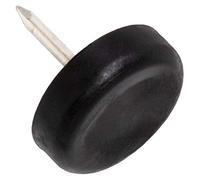 Adsamm® / 100 x Glides in plastic with nail | Ø 0,79'' (Ø 20 mm) | black | round | Premium quality furniture sliders with nail by Adsamm®