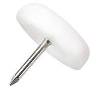 Adsamm® / 100 x Glides in plastic with nail | Ø 0,87'' (Ø 22 mm) | white | round | Premium quality furniture sliders with nail by Adsamm®