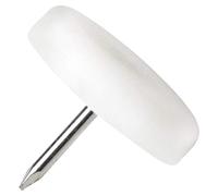Adsamm® / 100 x Glides in plastic with nail | Ø 0,98'' (Ø 25 mm) | white | round | Premium quality furniture sliders with nail by Adsamm®