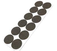 Adsamm® / 12 x self-adhesive felt pads/Brown/ø 1.34'' (ø 34 mm) / round / 0.138'' / 3.5 mm thick stick-on furniture felt glides/Furniture & Chair Glides