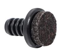 Adsamm® / 16 x Felt glides for tubes / black / Ø 8 - 9 mm / round / Premium quality ripped inserts with felt for tubular steel chairs
