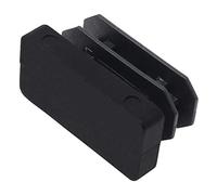 Adsamm® / 16 x Furniture glides for tubes | 0.59x1.18 '' (15x30 mm) | black | angular | quality ripped inserts for tubular steel chairs