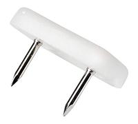 Adsamm® / 16 x Glides in plastic with nail | 0,71'' x 1,18'' (18x30 mm) | white | angular | Premium quality furniture sliders with nail by Adsamm®