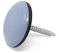 Adsamm® / 16 x PTFE Glides with nail | Ø 0,79'' (Ø 20 mm) | grey-blue | round | Premium quality furniture sliders with nail by Adsamm®