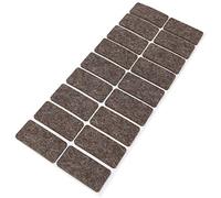 Adsamm® / 18 x self-adhesive wool felt pads/brown / 25x50 mm/rectangular / 3 mm thick extra soft natural stick-on felt furniture glides/furniture protective pads