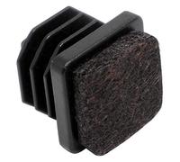 Adsamm® / 32 x Felt glides for tubes / black / 14x14 - 16x16 mm / square / Premium quality ripped inserts with felt for tubular steel chairs