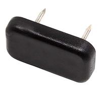 Adsamm® / 32 x Glides in plastic with nail | 0,71'' x 1,18'' (18x30 mm) | black | angular | Premium quality furniture sliders with nail by Adsamm®