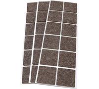 Adsamm® / 36 x self-adhesive wool felt pads/brown / 40x40 mm/square / 3 mm thick extra soft natural stick-on felt furniture glides/furniture protective pads