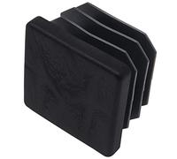 Adsamm® / 4 x Furniture glides for tubes | 1.38x1.38 '' (35x35 mm) | black | square | quality ripped inserts for tubular steel chairs