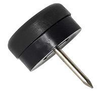Adsamm® / 4 x Glides in plastic with nail and rubber cushion | Ø 0,79'' (Ø 20 mm) | black | round | Premium quality furniture sliders with bumper and nail by Adsamm®