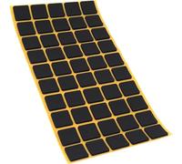 Adsamm® / 50 x self-adhesive anti-slip pads made of EPDM cellular rubber / 0.79x0.79'' (20x20 mm) / Black/square / 0.098'' (2.5 mm) thick anti-slip glides