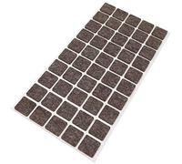 Adsamm® / 50 x self-adhesive wool felt pads/brown / 20x20 mm/square / 3 mm thick extra soft natural stick-on felt furniture glides/furniture protective pads