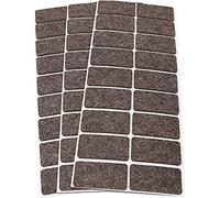 Adsamm® / 54 x self-adhesive wool felt pads/brown / 25x50 mm/rectangular / 3 mm thick extra soft natural stick-on felt furniture glides/furniture protective pads