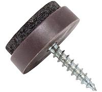 Adsamm Felt Furniture Sliders with Screws, Round, Brown - 16 Pieces