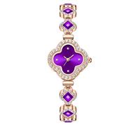 ADSBIAOYE Luxury Women Wrist Watches Unique Rose Gold Diamond Bracelet Watch Fashion Dress Quartz Watches for Women Girl Gift, 01 purple, Fashion decoration
