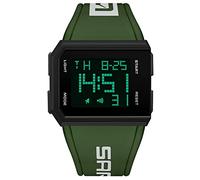 ADSBIAOYE Men's and Women's Number outdoorsl Sports Multi-Function Watch LED Electronic Watch Waterproof Countdown Unisex Watch, green, Business, leisure, outdoor sports, tourism and adventure