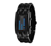 ADSBIAOYE Men's and Women's Watches Fashion Creative Double Matrix Binary LED Waterproof Watch, Women's black, Fashion
