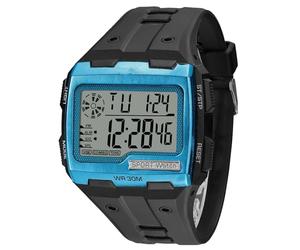ADSBIAOYE Square Mens Digital Watch Outdoor Sports Multi-Function Watch LED Waterproof Chronograph Electronic Watches, men-blue, Business, leisure, outdoor sports, tourism and adventure