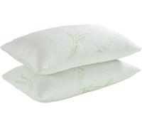 adsin 2 Pack Hollowfibre Bamboo Pillow Super Soft Bounce Back Neck & Shoulder support Pillows Hypoallergenic & Antibacterial Bamboo Designed Cover - Pack of 2