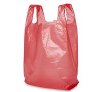 adsin Clear Plastic Bags - Eco-Friendly Medium Size Transparent Carrier Bag with Handles Degradable, Recyclable Shopping Bag (Pink - 560 Pcs)