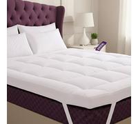 Adsin Luxury Hotel Quality Mattress Topper Double Size-10CM Extra Thick Quilted Mattress Topper for Double Bed, Soft Breathable Anti-Allergy Microfibre Fill for Added Comfort and Support, 135 x 190 cm