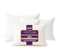 adsin Quilted Bed Pillows 4 Pack Hotel Quality, Hypoallergenic & Breathable Cover, Soft & Supportive Bounce-Back Hollowfibre Luxury Pillows for Stomach, Back & Side Sleep, Standard Size - 4 Pack