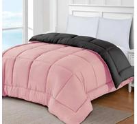 adsin Reversible Coverless Microfiber Comforter 13.5 Tog Single Soft Coverless Duvet with 100% Polyester Filling, Breathable Comforter king Size, Warm Bed Duvet, Pink/Grey