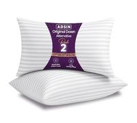 adsin Stripe Bed Pillows, Bounce Back Premium Polyester Hypoallergenic And Dust Mite Resistant Hotel Luxury Sleep Pillows, for Back and Side Sleepers Pillow (Soft, Pack of 2)