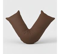 adsin V Shaped Pillow Case Plain Cover Orthopaedic Support Nursing Maternity Back And Neck Cotton Blend Brown Case Only